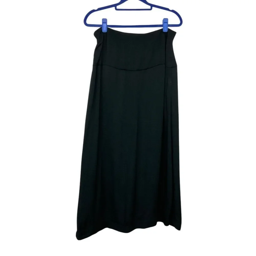 J. Crew Black Midi Skirt with Gold Buttons